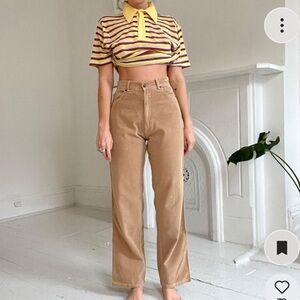 Vintage 1970’s tan corduroy pants, high waisted